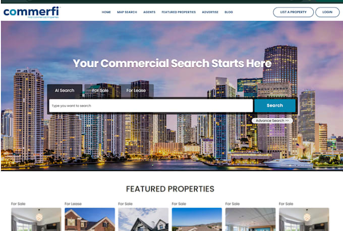build conversion focused real estate website with ai search bar